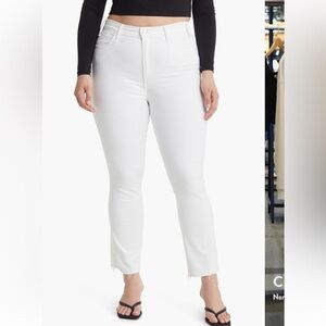 Mother The Hustler High Waist Fray Hem Ankle Bootcut Jeans